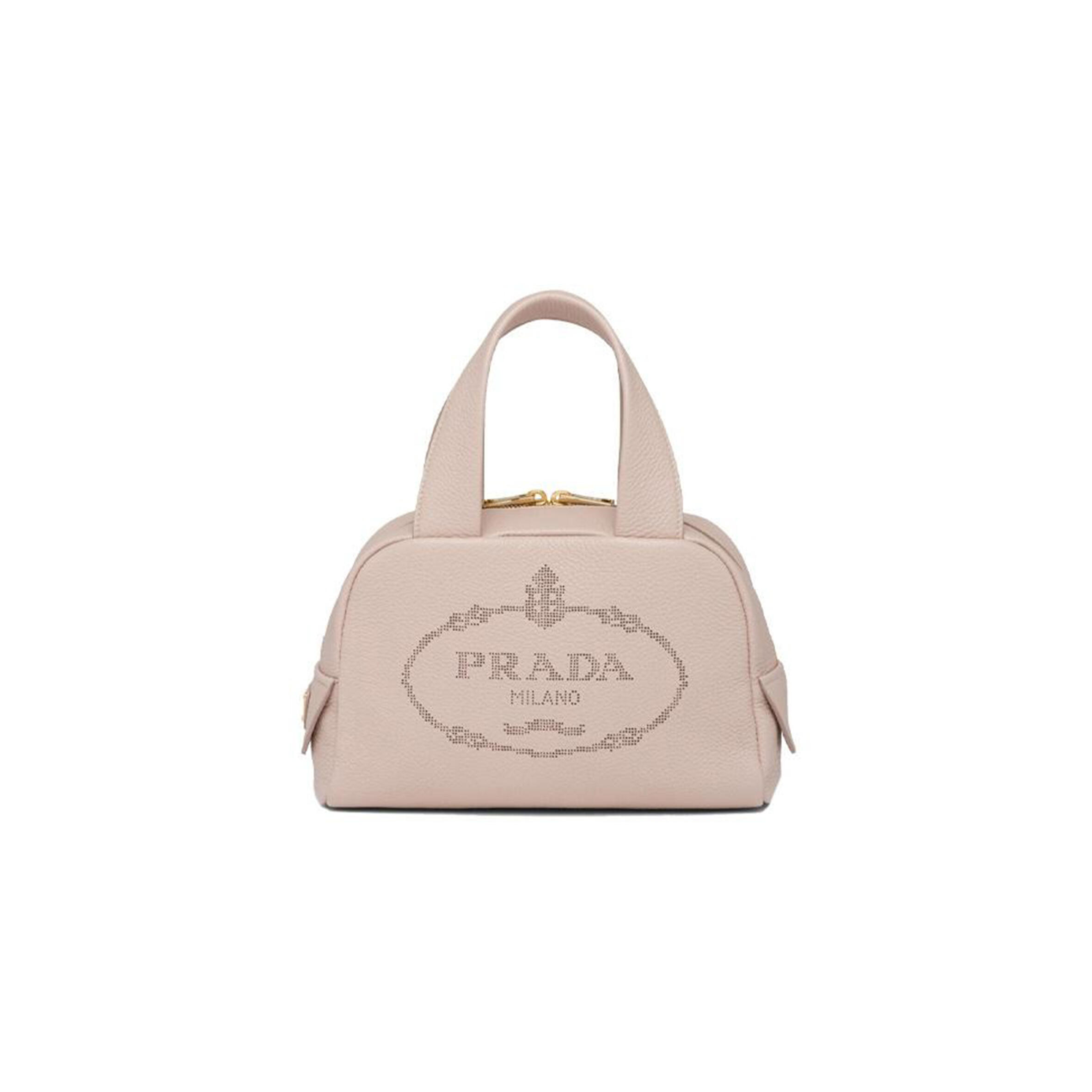 Pra*a leather shoulder bag crossbody bag small size women''s pastel pink 1bh078 (25*16*10cm)